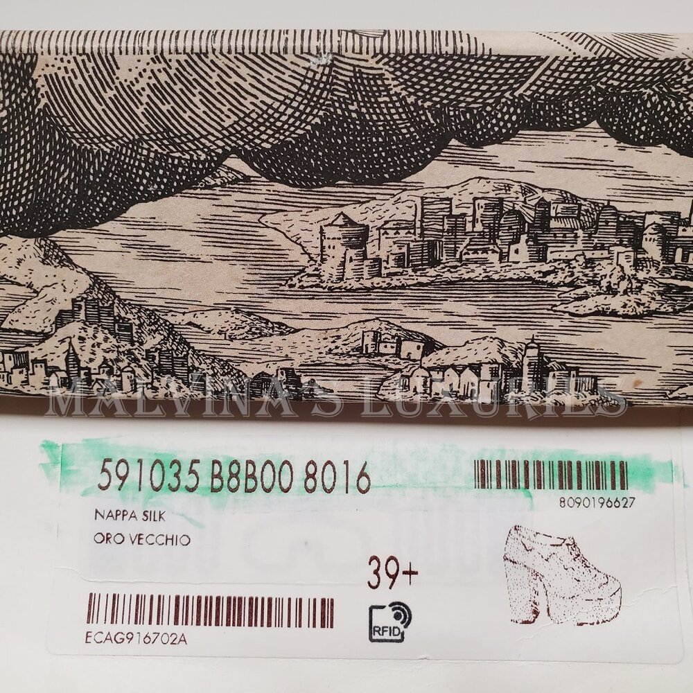 GUCCI SHOES OTIS GOLD LEATHER PLATFORM LACE UP PUMPS sz 39.5 9.5 US - Picture 15 of 15